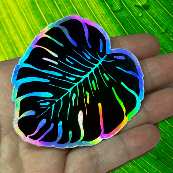 Holo Monstera Sticker