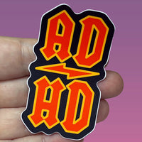 Black and Red ADHD Rocker Sticker