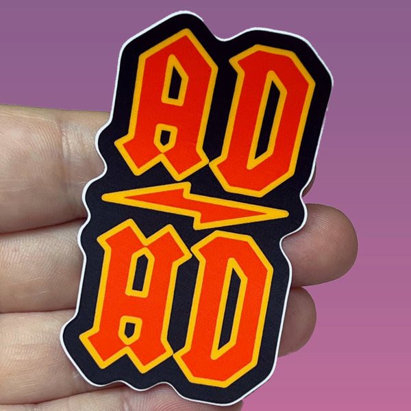 Black and Red ADHD Rocker Sticker