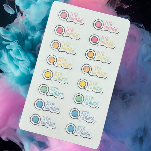 Site Change Icon Planner Stickers - Rainbow