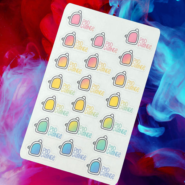 Omnipod Change Icon Planner Stickers - Rainbow