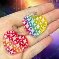 Sparkle Heart Earrings in Rainbow Magic