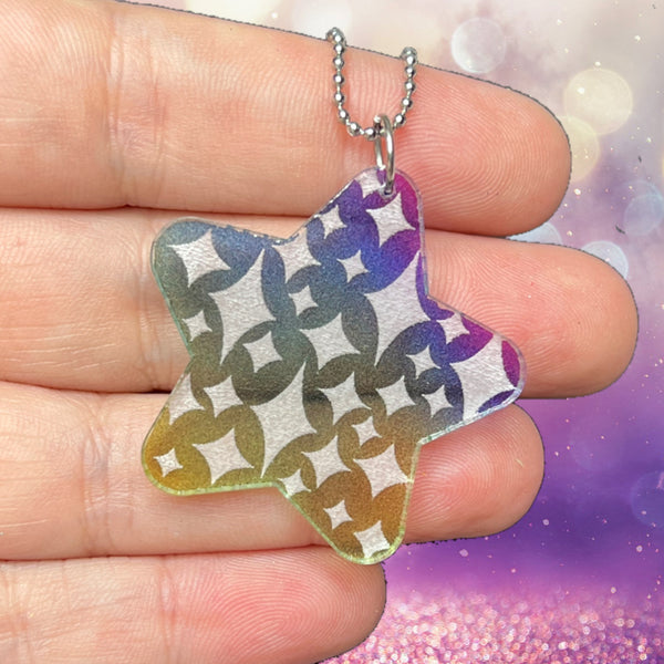 Sparkle Star Necklace in Rainbow Magic