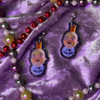 King Cake Baby Earrings