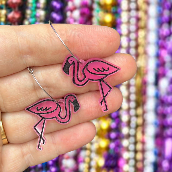 Pink Flamingo Earrings - Bubblegum